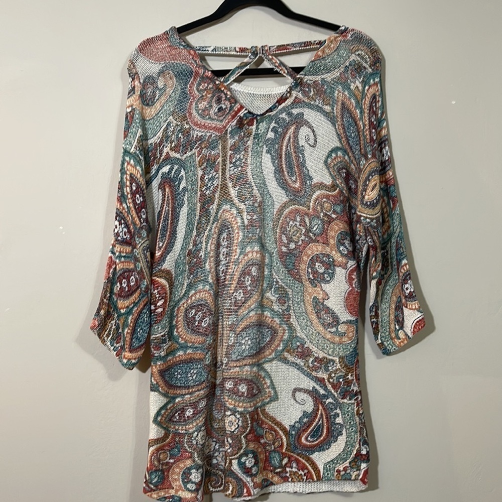 Chico’s Boho Paisley Knit Top - Picture 5 of 8